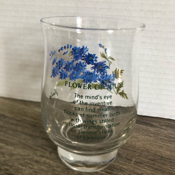 Vtg Dominion Glass July Flower of the Month Glass - Picture 4 of 10